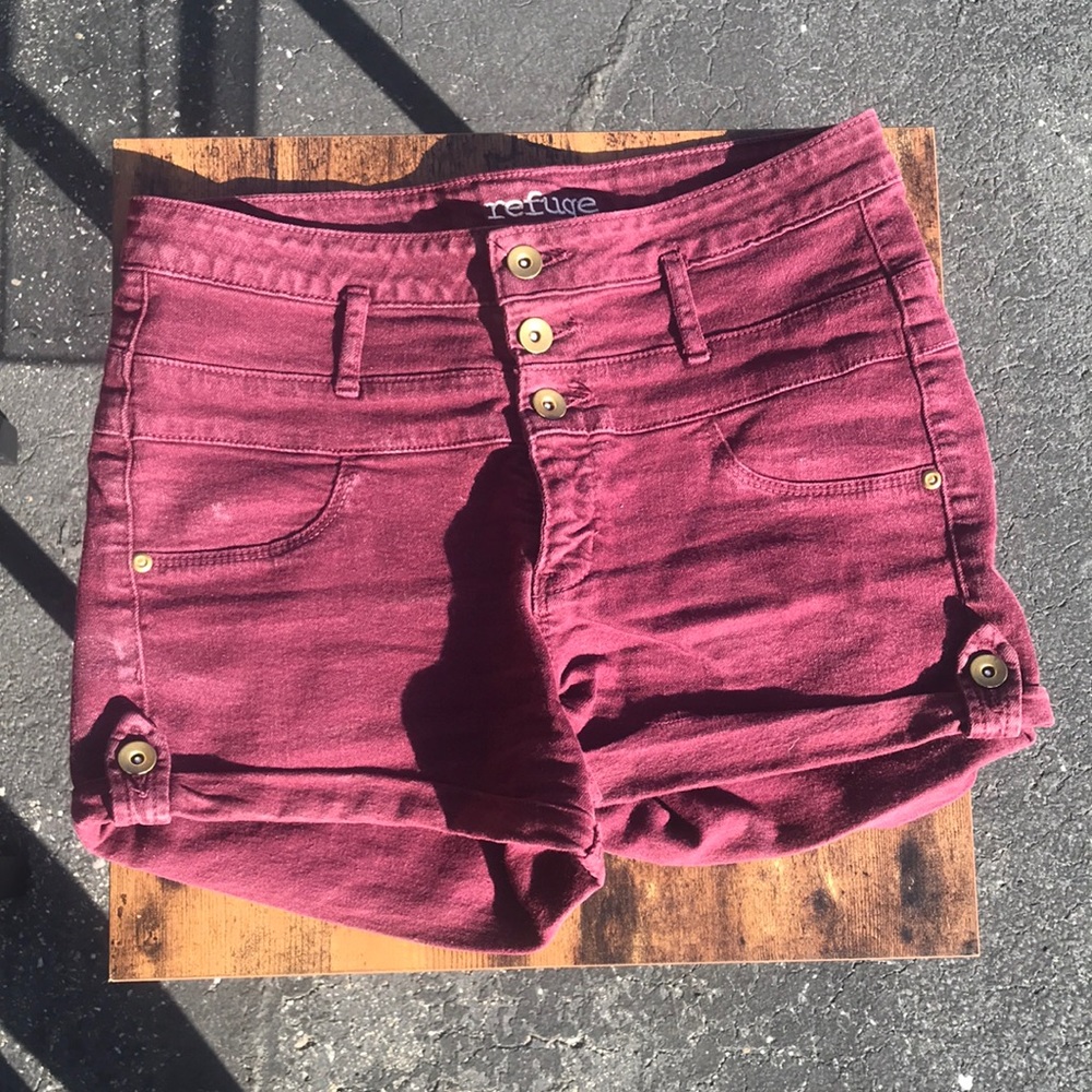 High waste button up shorts